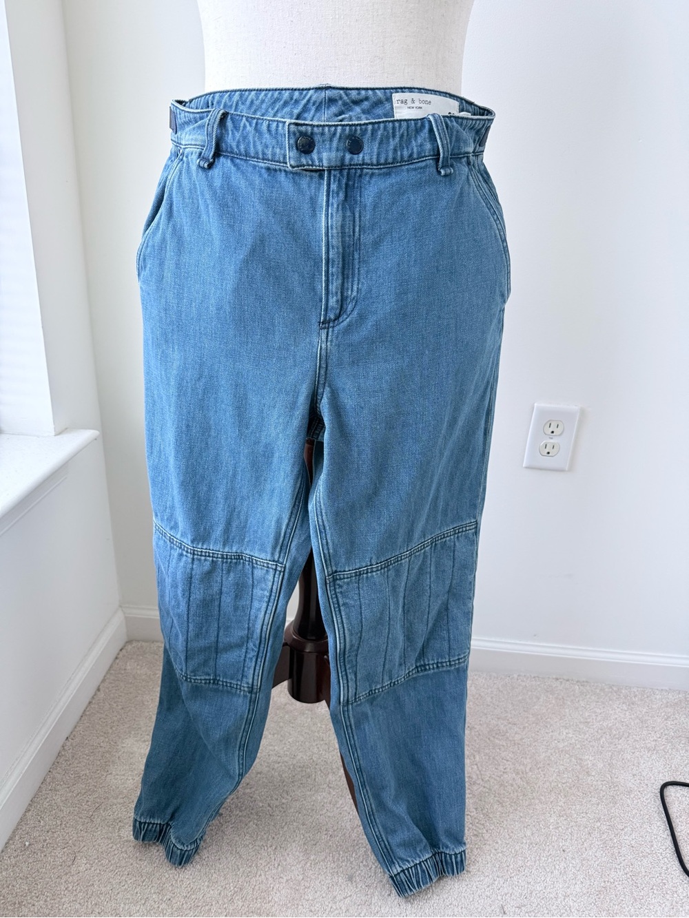 Rag & Bone Blue Women’s Doble Knee Miramars Utility Jogger Jeans NWOT